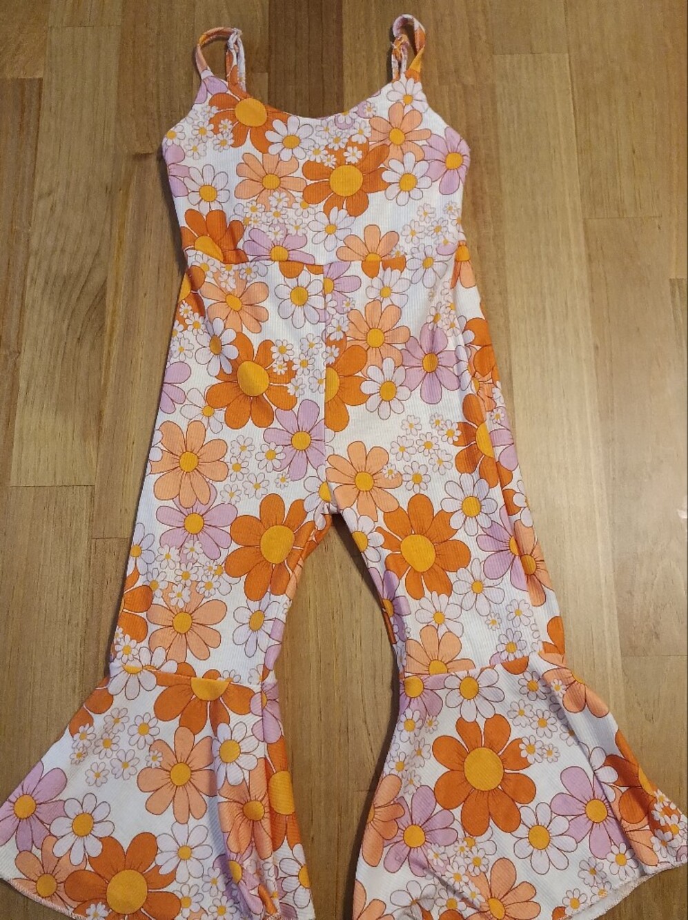 Toddler Retro Floral Bell Bottom Jumpsuit